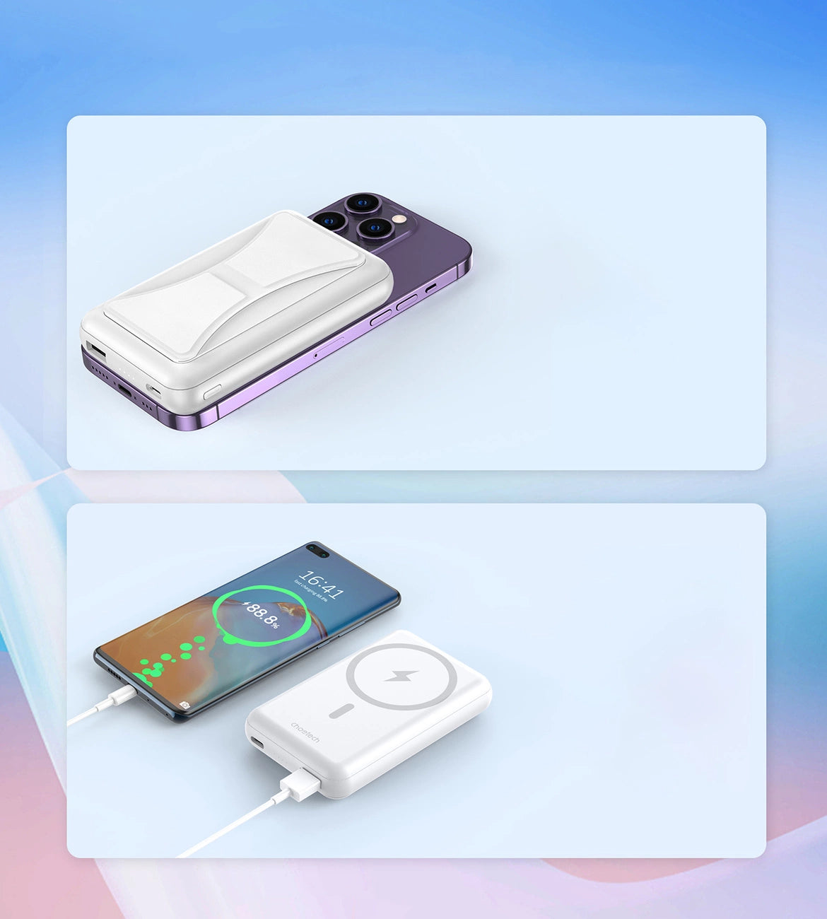 Powerbank Choetech B663 10000mAh 20W MagSafe USB-A / USB-C - white_5