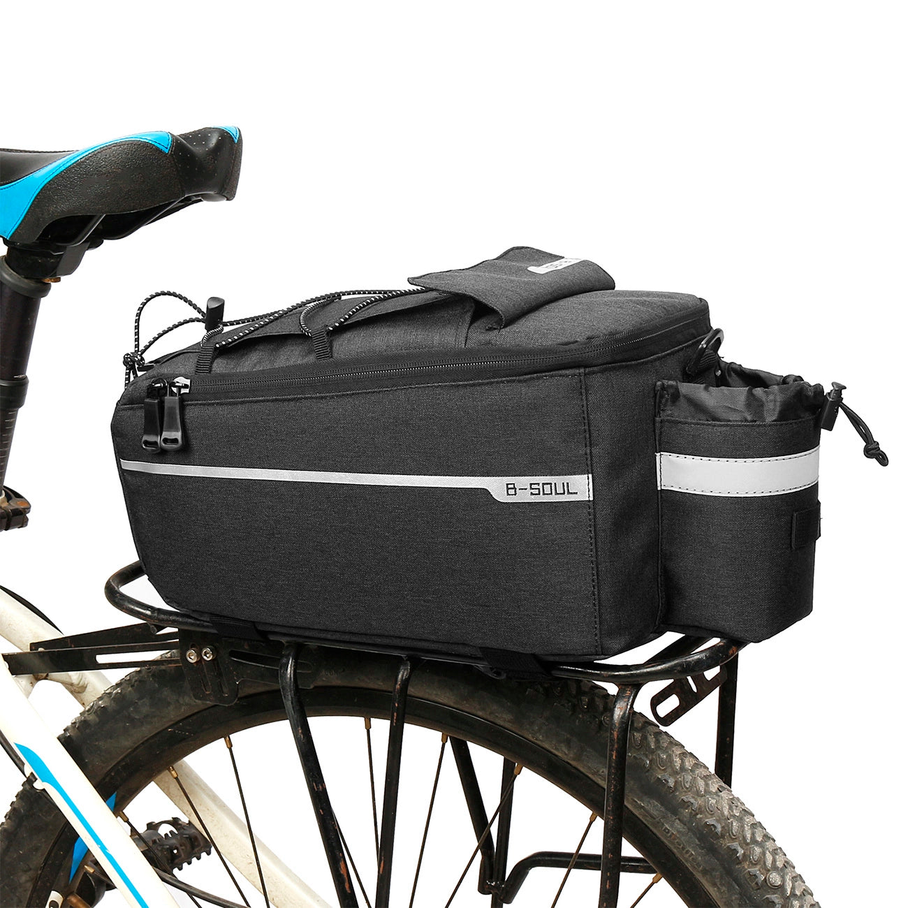 WYA26Y0S Thermal Bike Pannier Bag with Shoulder Strap - Black_10