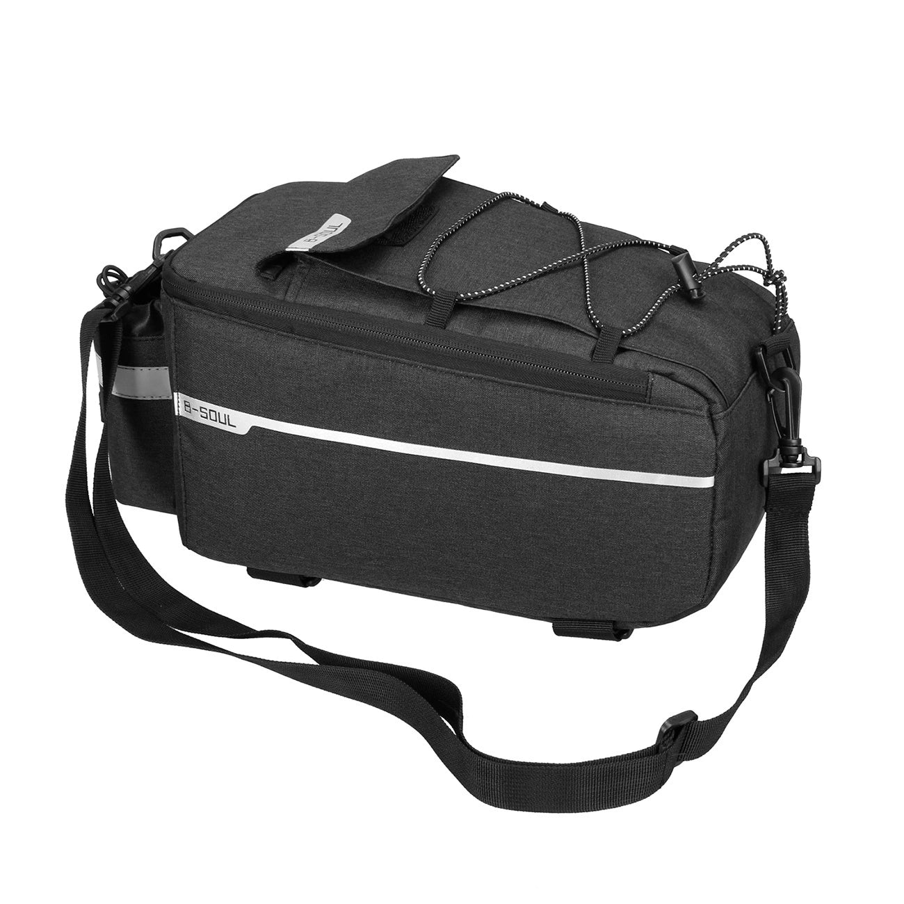 WYA26Y0S Thermal Bike Pannier Bag with Shoulder Strap - Black_9