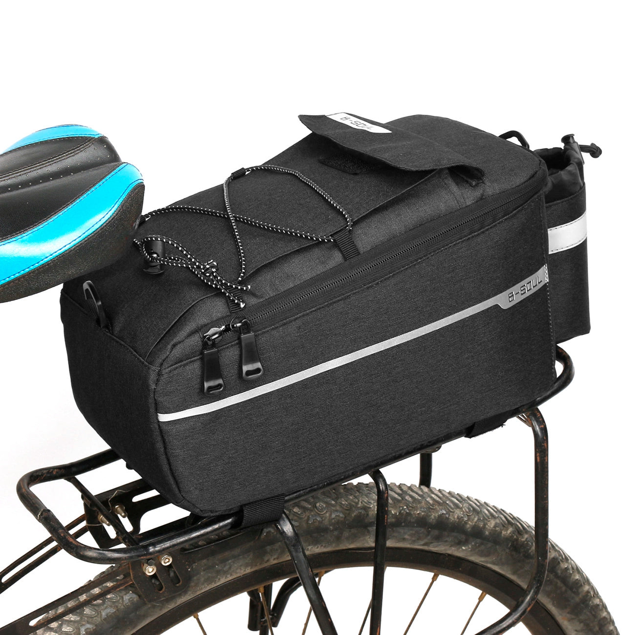 WYA26Y0S Thermal Bike Pannier Bag with Shoulder Strap - Black_11