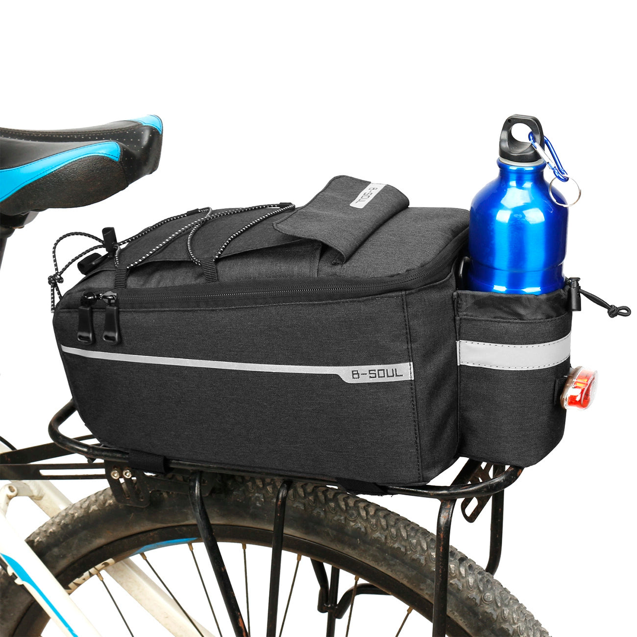WYA26Y0S Thermal Bike Pannier Bag with Shoulder Strap - Black_12