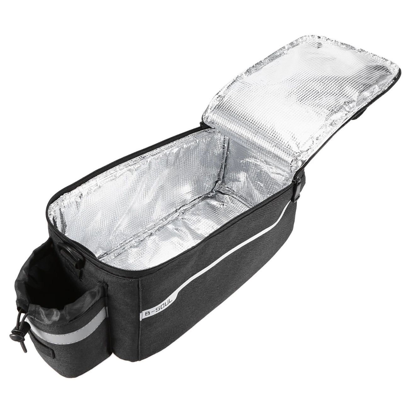 WYA26Y0S Thermal Bike Pannier Bag with Shoulder Strap - Black_3