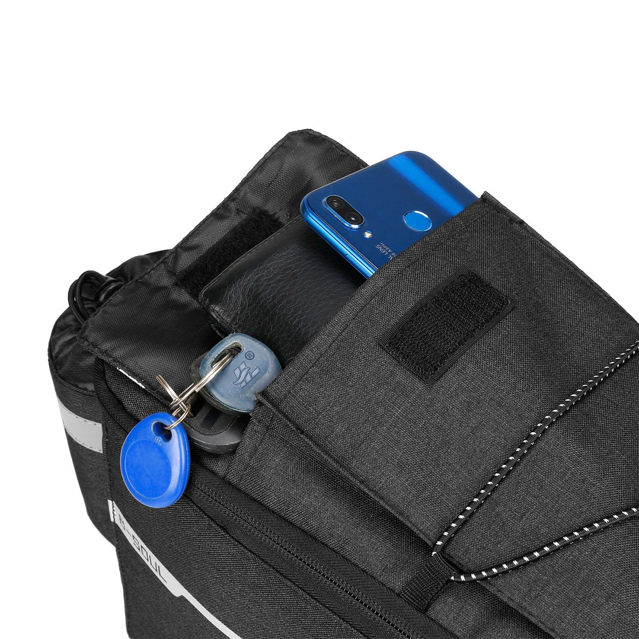 WYA26Y0S Thermal Bike Pannier Bag with Shoulder Strap - Black_7