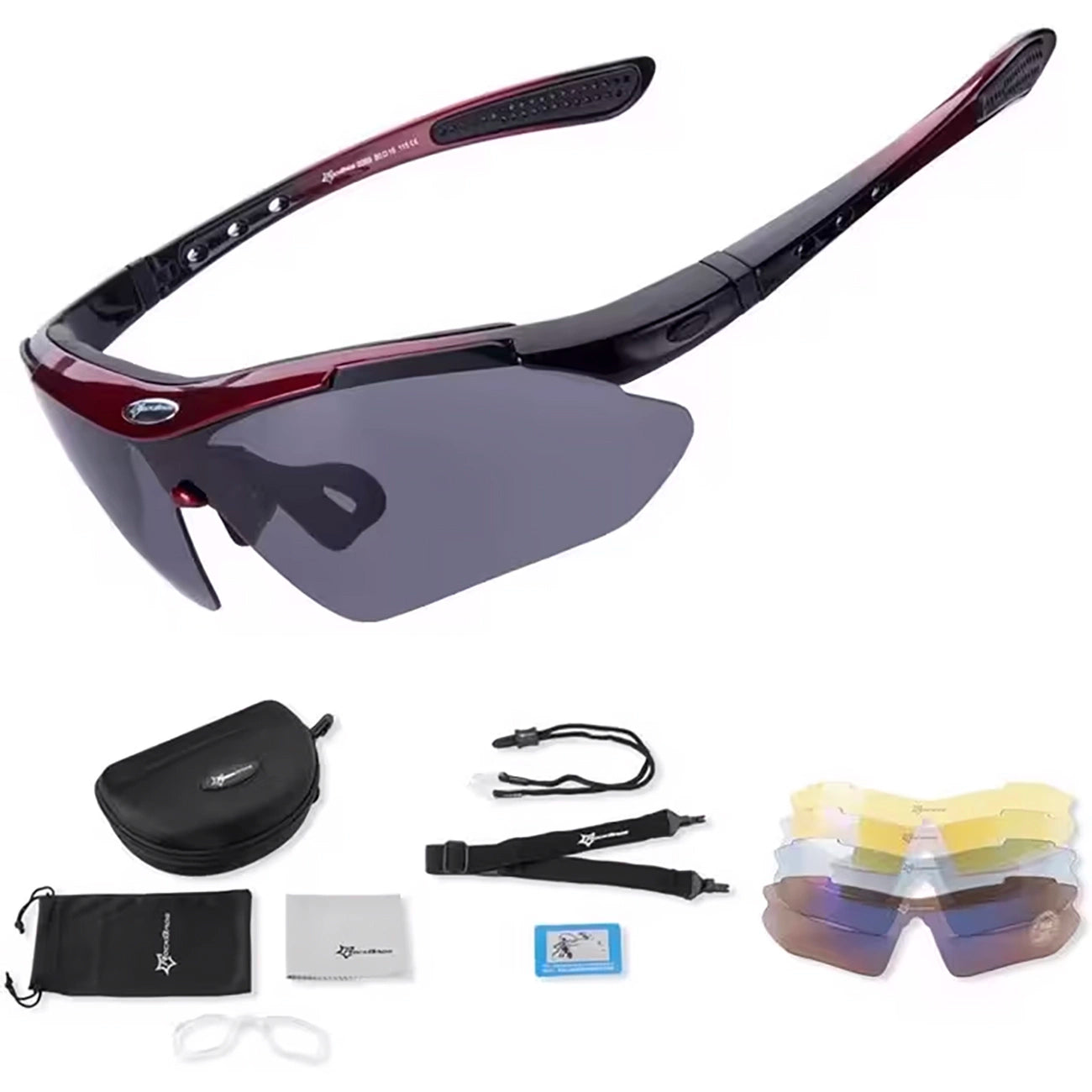 Rockbros 10001 polarizing cycling glasses - black and red_0