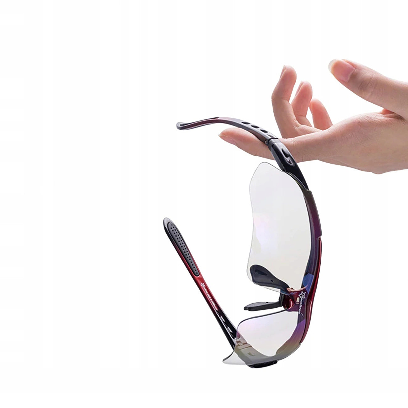 Rockbros 10001 polarizing cycling glasses - black and red_4