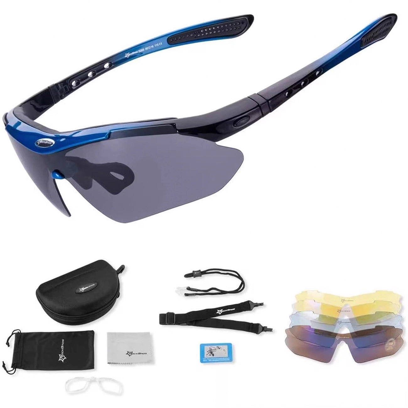 Rockbros 10007 polarizing cycling glasses - black and blue_0