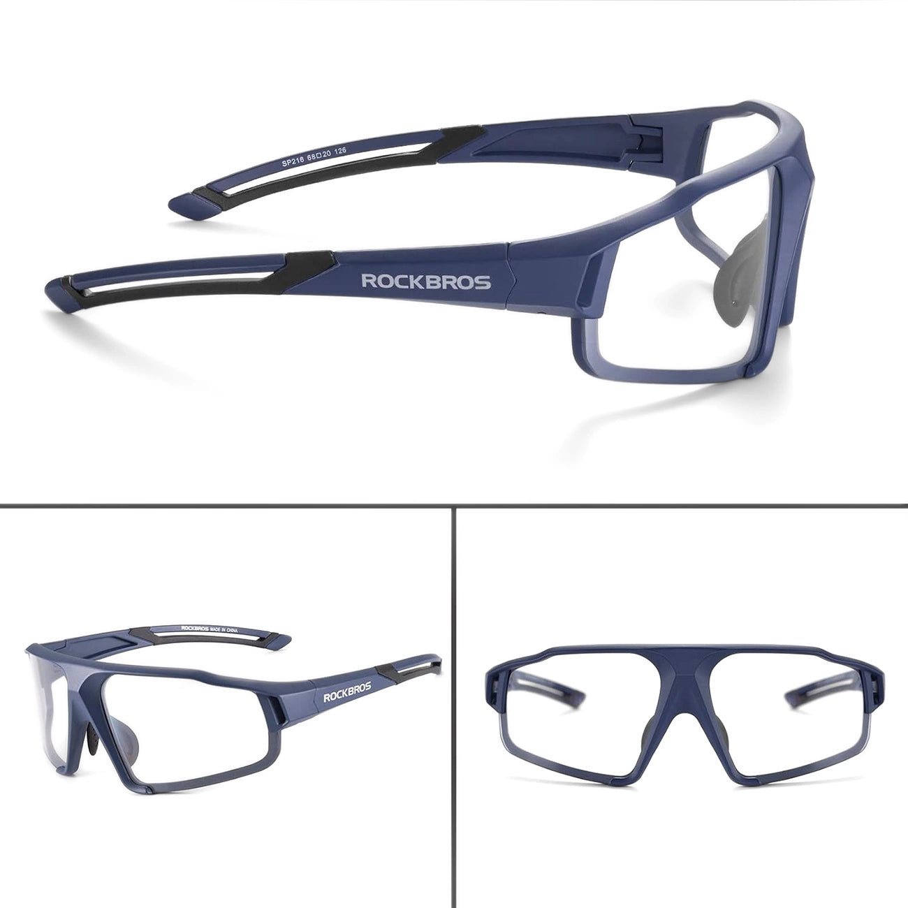 Rockbros SP216BL photochromic UV400 cycling glasses - blue_4