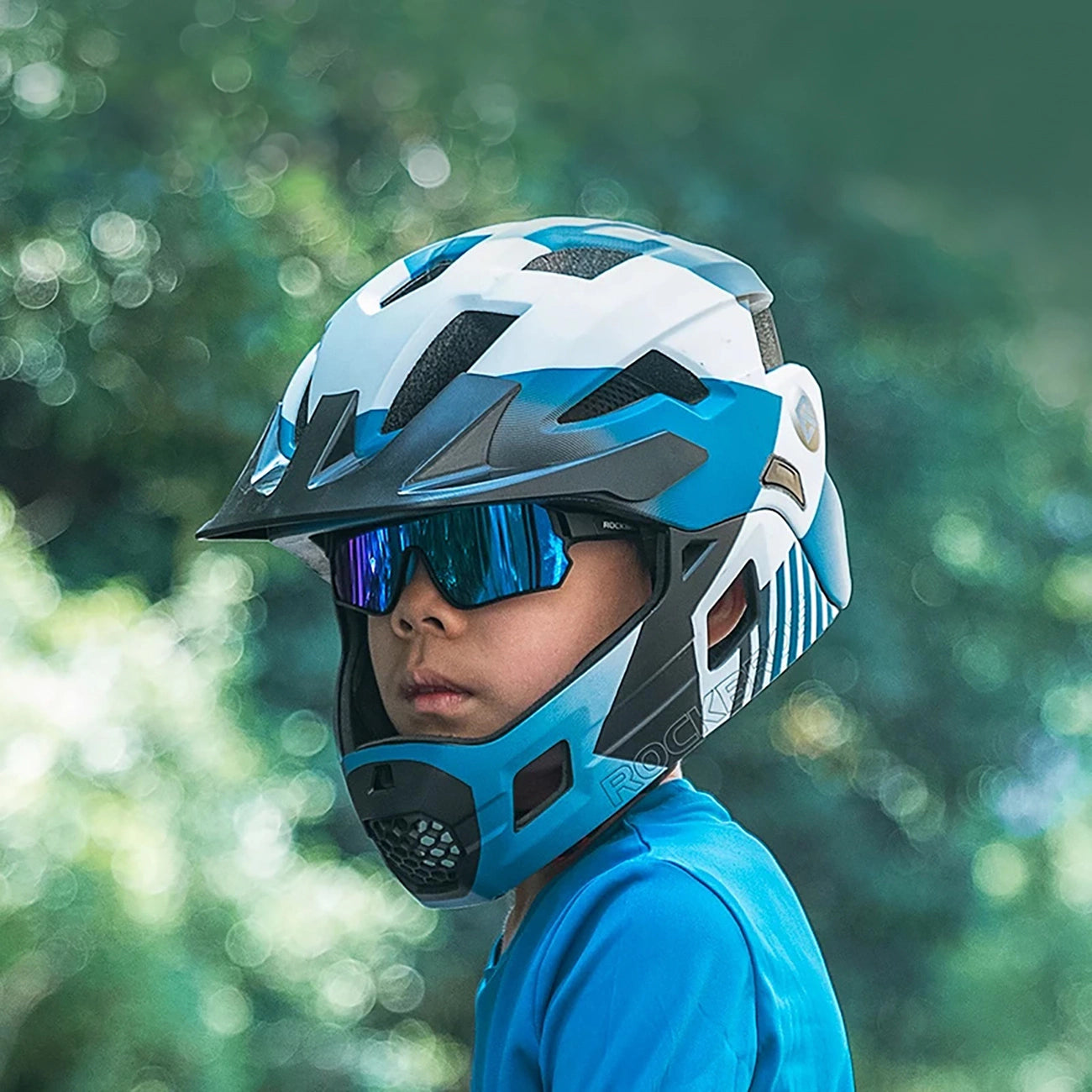 Rockbros 14110009001 polarized cycling glasses for children 8-14 years old - black and blue_1