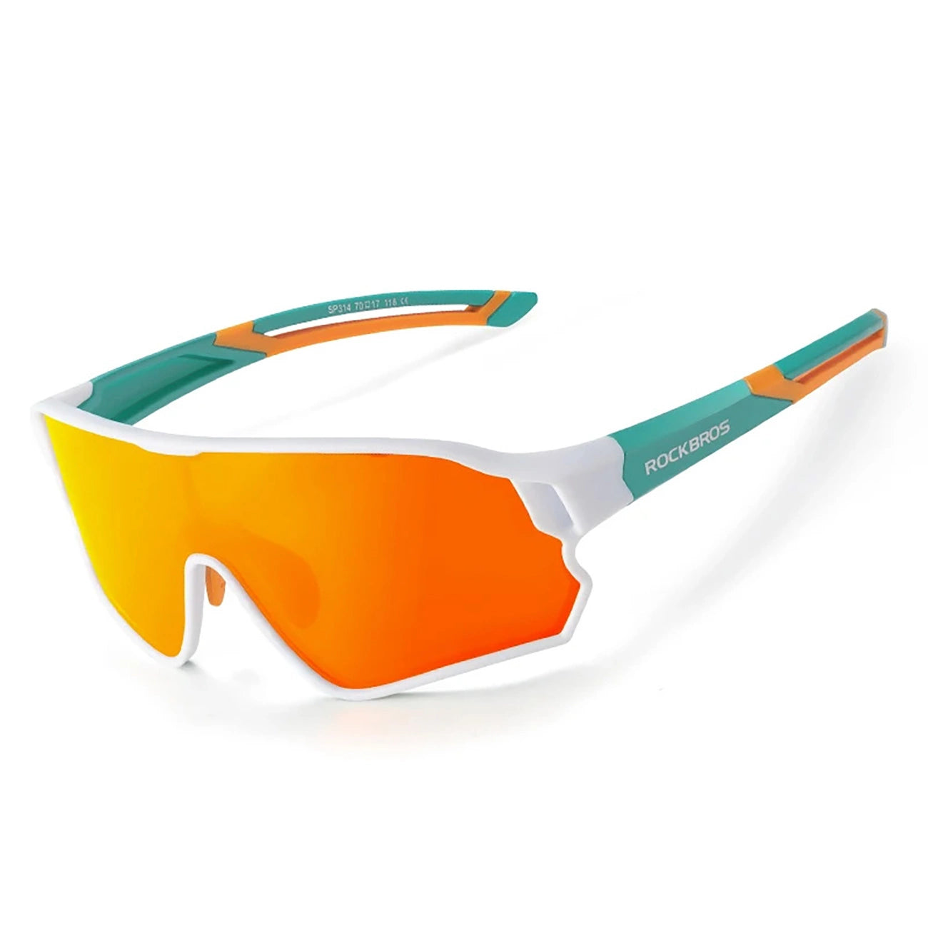 Rockbros 14110009003 polarized cycling glasses for children 8-14 years old - green and white_0