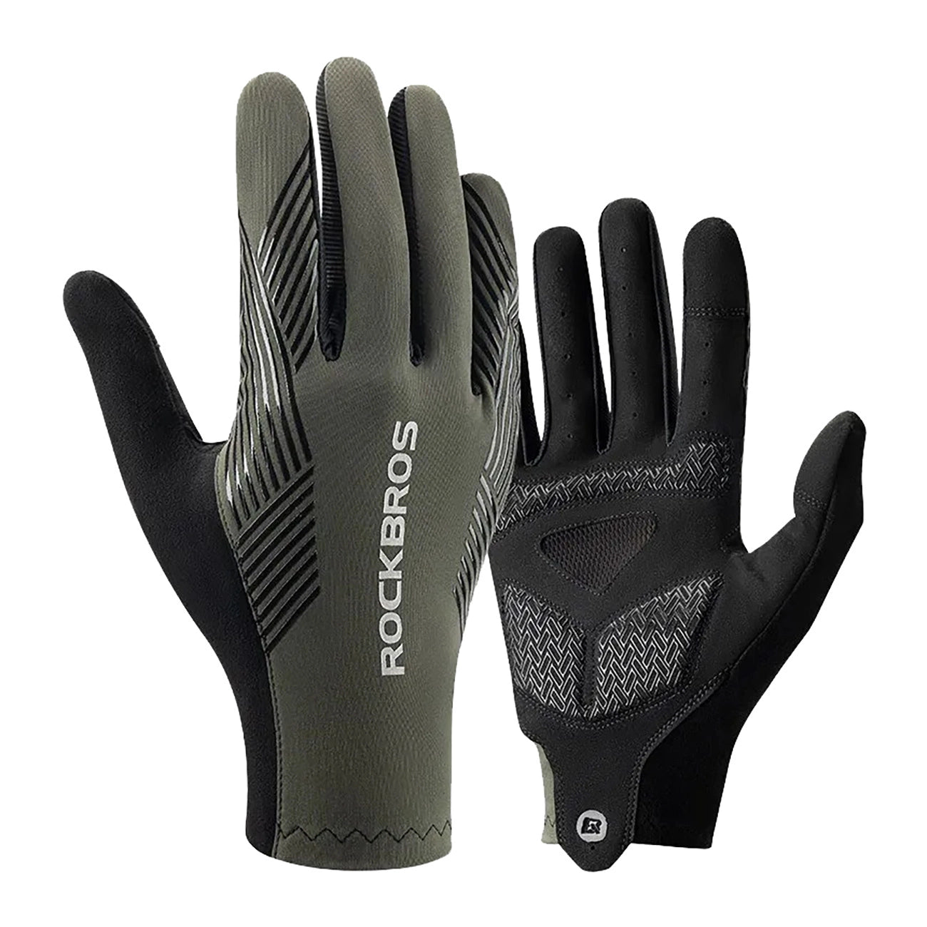 Rockbros 16110006003 shock-absorbing cycling gloves size L - green and black_0
