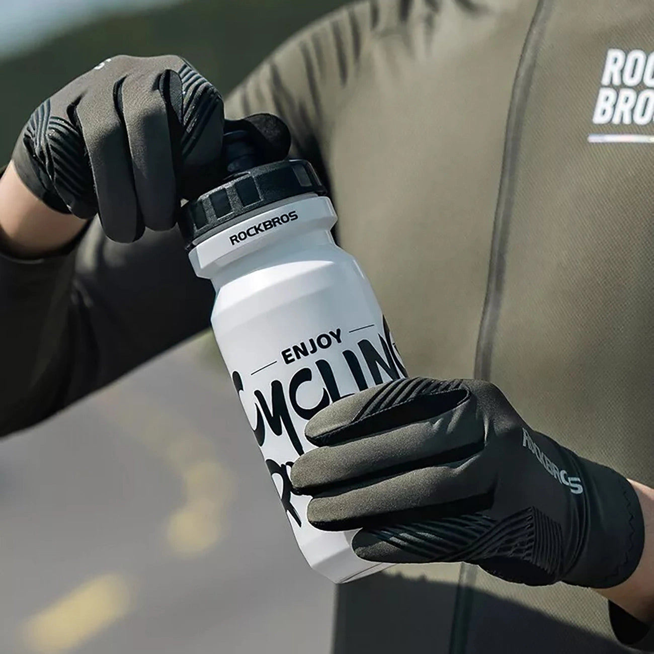 Rockbros 16110006003 shock-absorbing cycling gloves size L - green and black_5