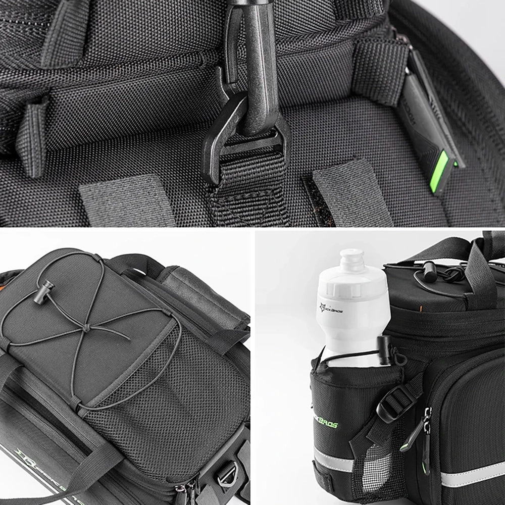 Rockbros A6-03BK bicycle bag for trunk 35 l with fold-out pockets - black_4