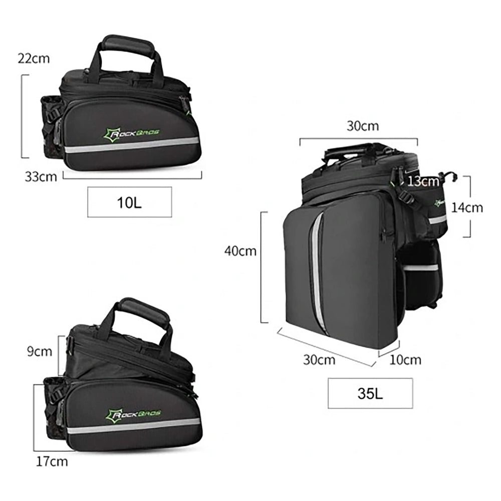 Rockbros A6-03BK bicycle bag for trunk 35 l with fold-out pockets - black_8