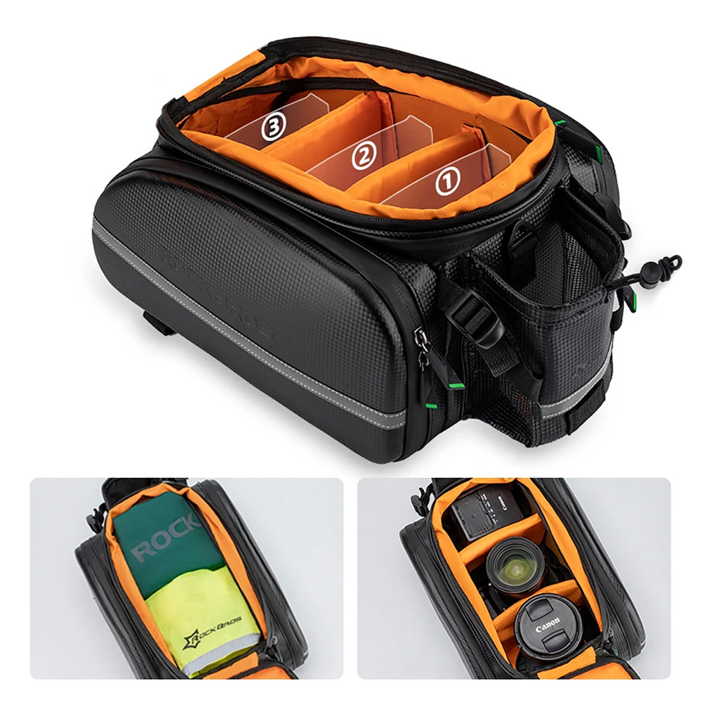 Rockbros A6-6 bicycle bag for trunk, 35 l, with fold-out pockets - black_5