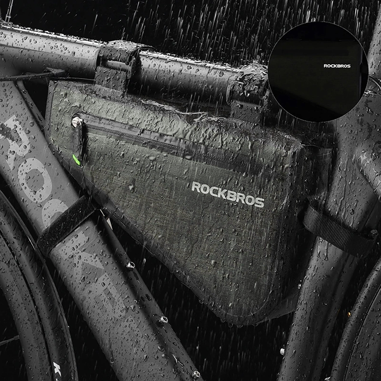 Rockbros AS-017 bicycle frame bag 5 l - dark green_3