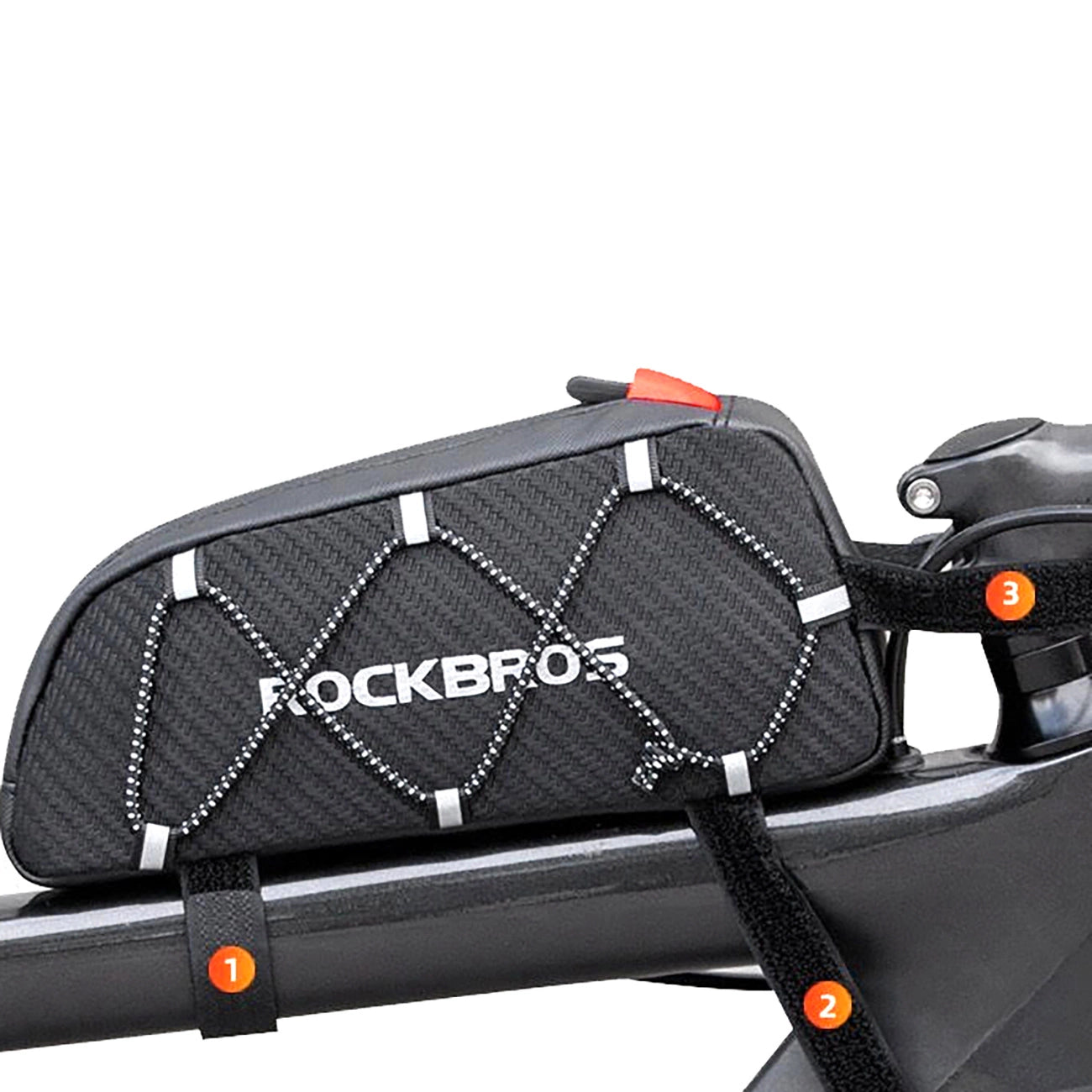 Rockbros 039BK bicycle frame bag 1 l with braid - black_5