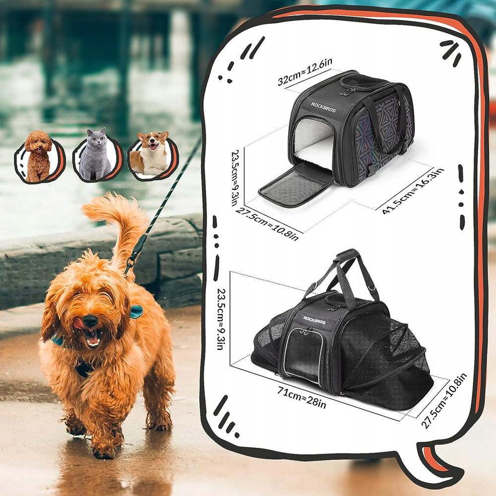 Rockbros 30140028001 transport bicycle bag for cats and dogs - black_12