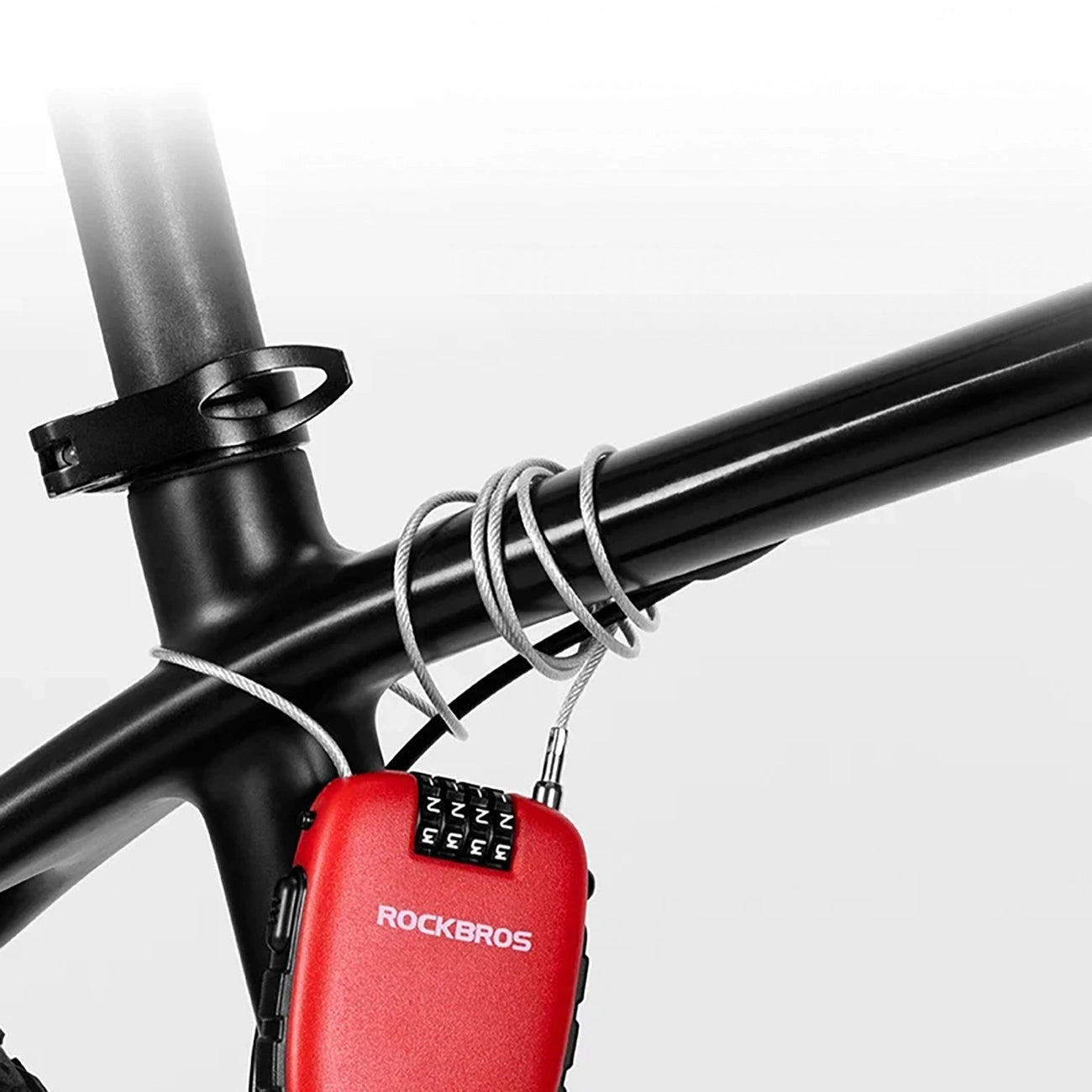 Rockbros 32420981001 bicycle lock with retractable cable - red_4