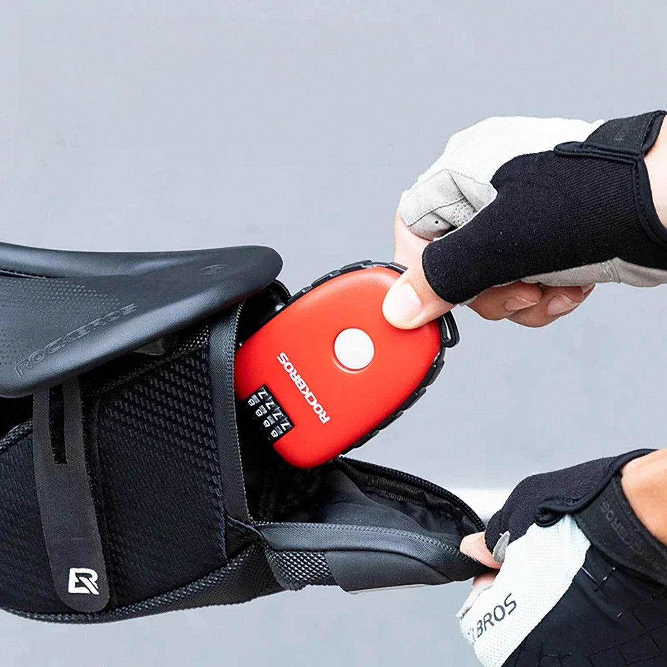 Rockbros 32420981001 bicycle lock with retractable cable - red_5