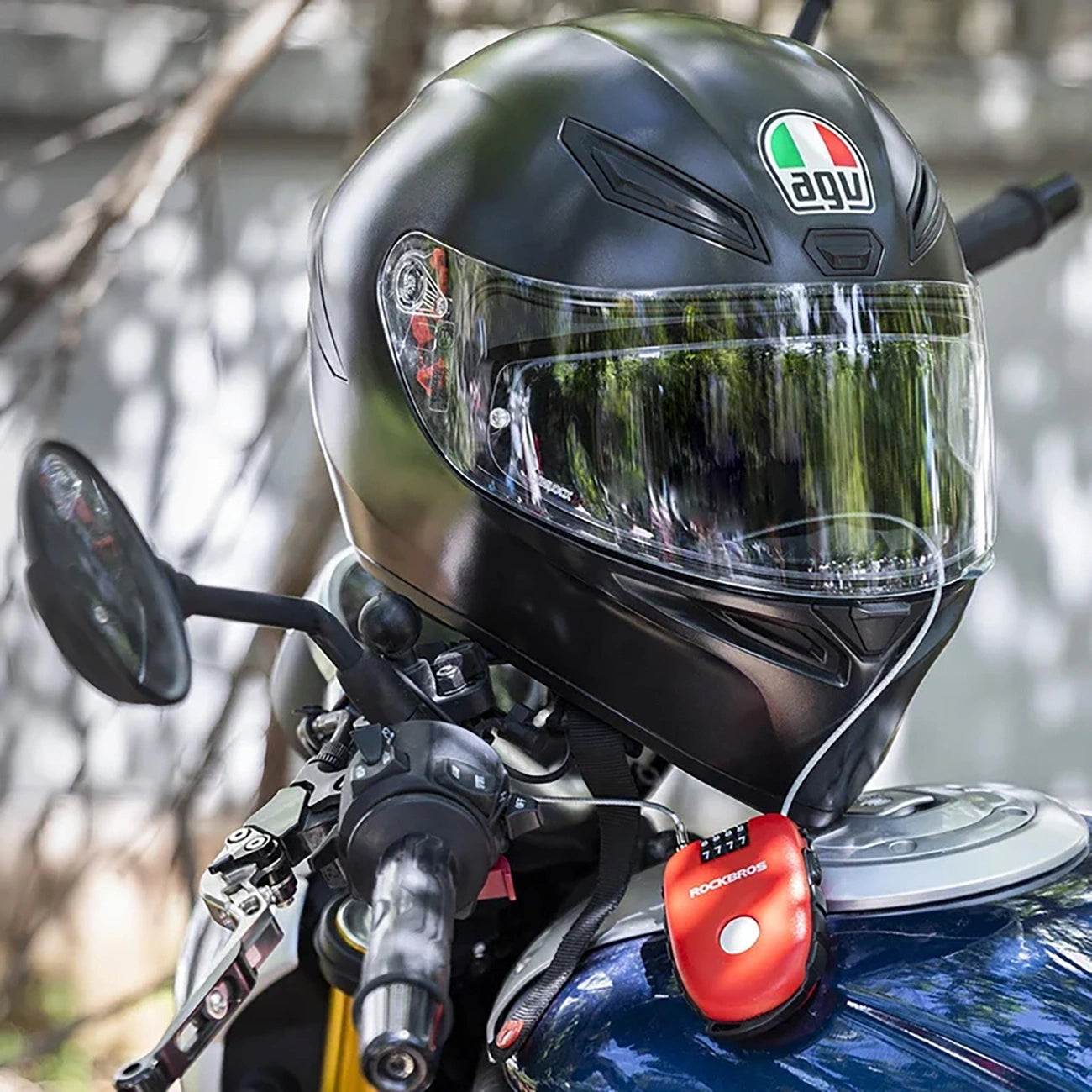 Rockbros 32420981001 bicycle lock with retractable cable - red_6