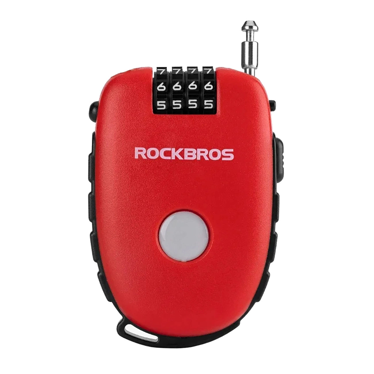 Rockbros 32420981001 bicycle lock with retractable cable - red_0