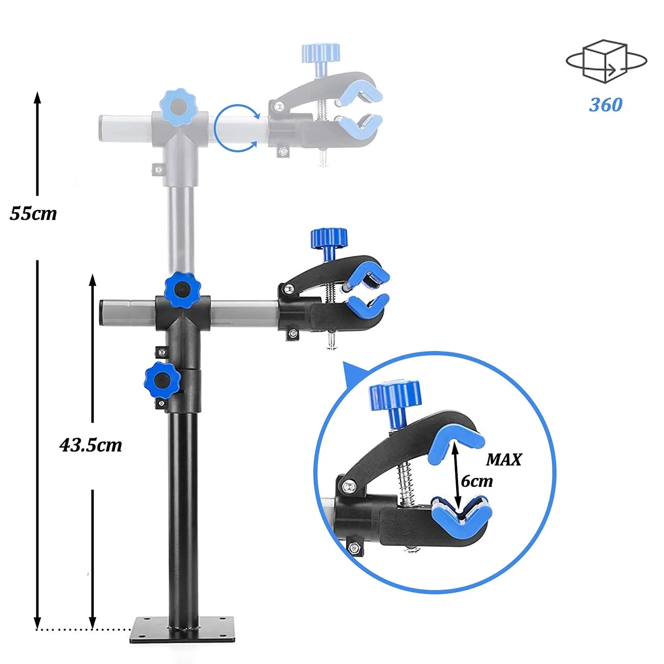 Rockbros MP-01 tabletop service stand for bicycles with knobs - black_8