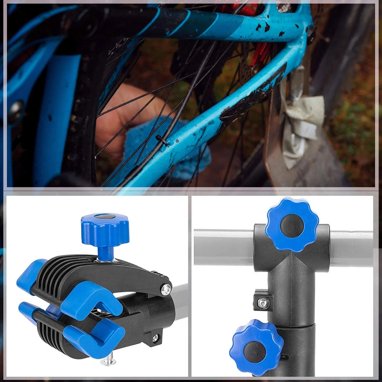 Rockbros MP-01 tabletop service stand for bicycles with knobs - black_7