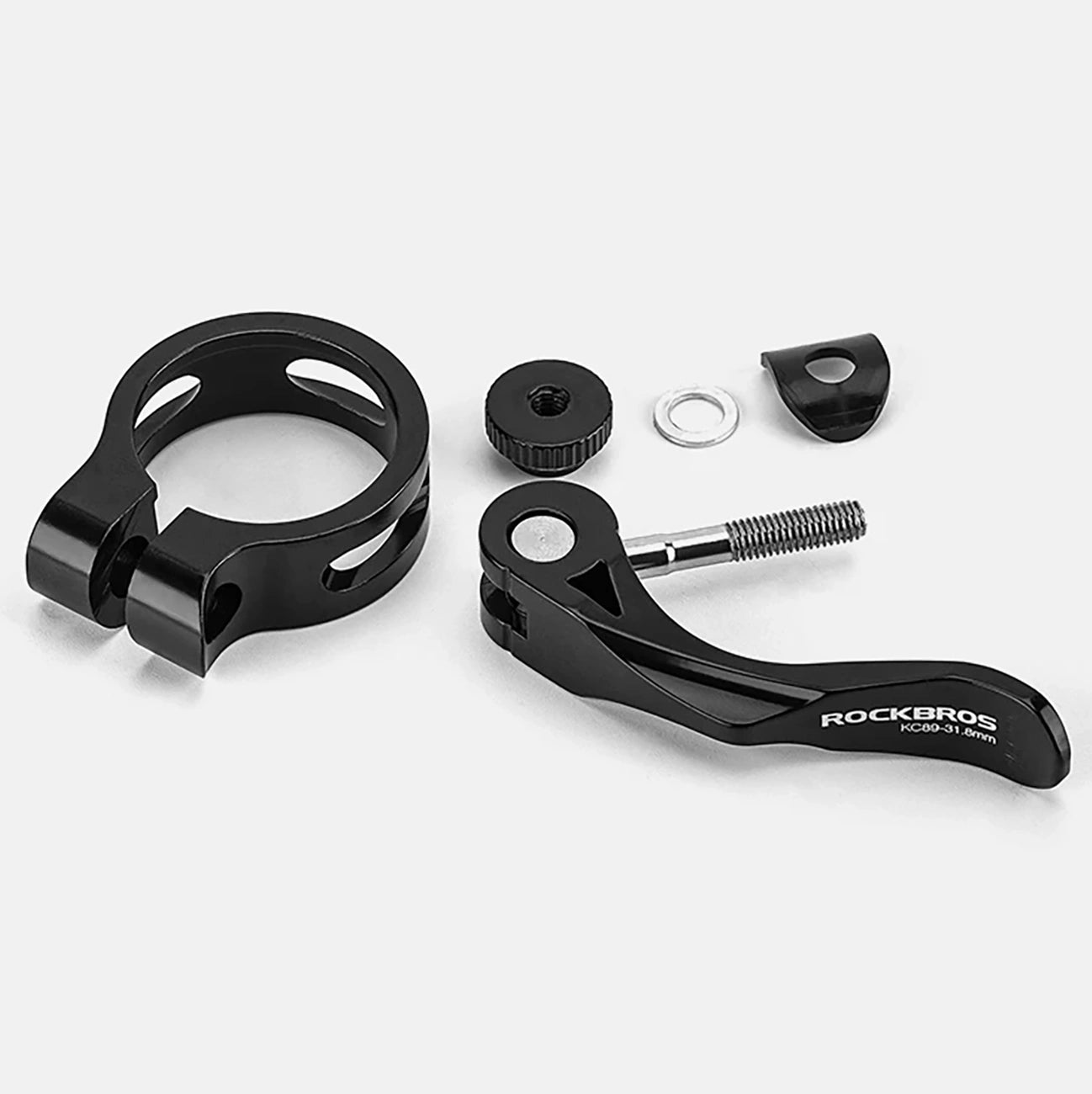 Rockbros 41210092001 bicycle seat clamp with quick release - black_3