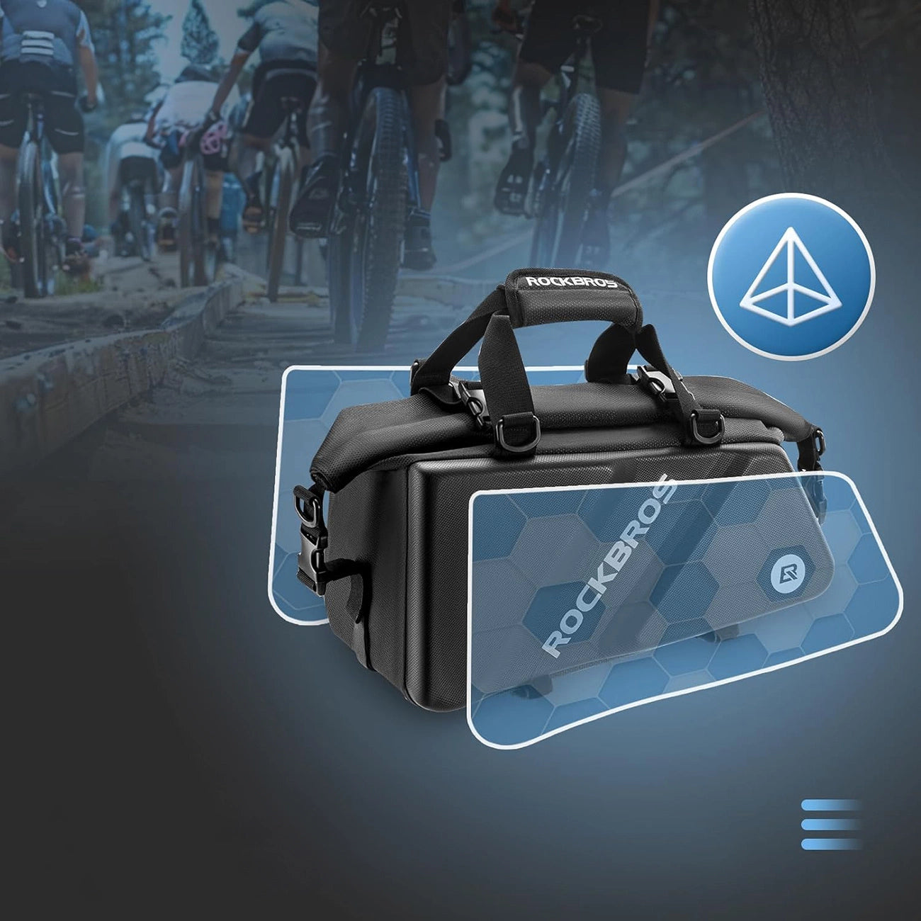 Rockbros 30140090001 bicycle bag for trunk 11.6l - black_5