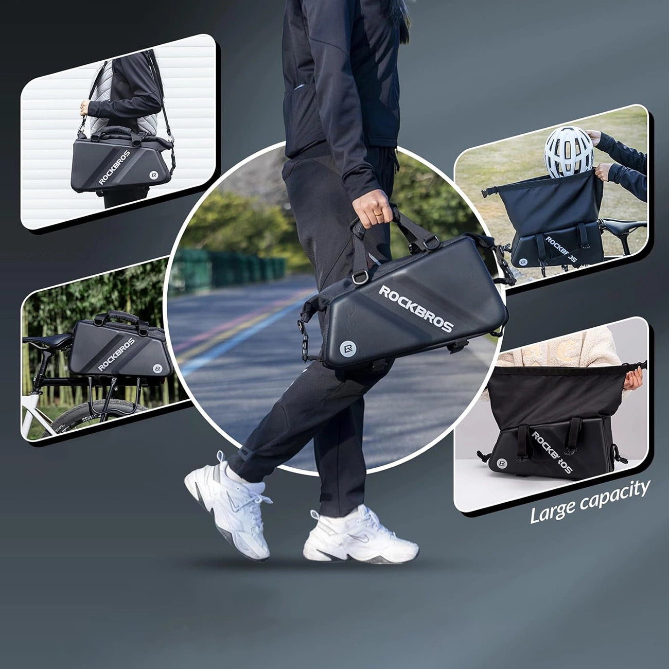 Rockbros 30140090001 bicycle bag for trunk 11.6l - black_7