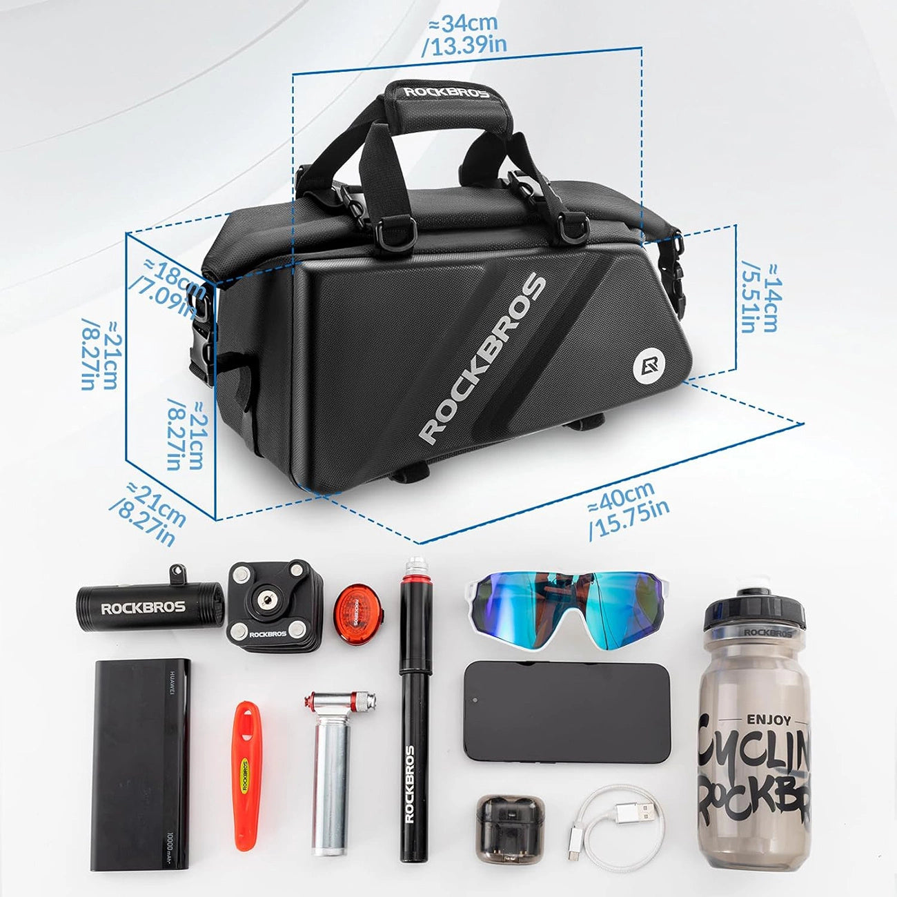 Rockbros 30140090001 bicycle bag for trunk 11.6l - black_8