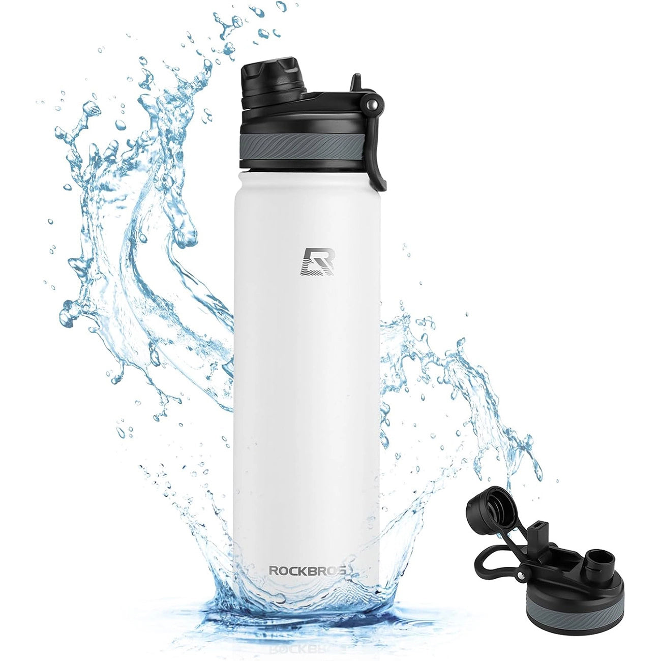Rockbros 35210029006 bicycle thermal bottle for drinks 620 ml - white_1