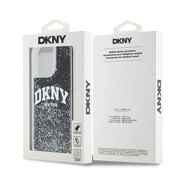 DKNY Liquid Glitter Big Logo iPhone 14 Pro Max Case - Black_7