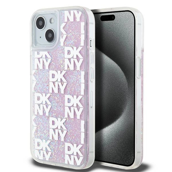 DKNY Liquid Glitter Multilogo case for iPhone 15 / 14 / 13 - pink_0
