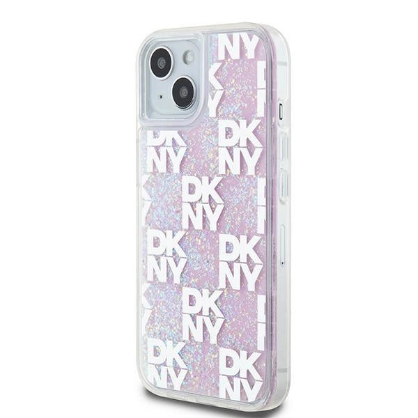 DKNY Liquid Glitter Multilogo case for iPhone 15 / 14 / 13 - pink_1