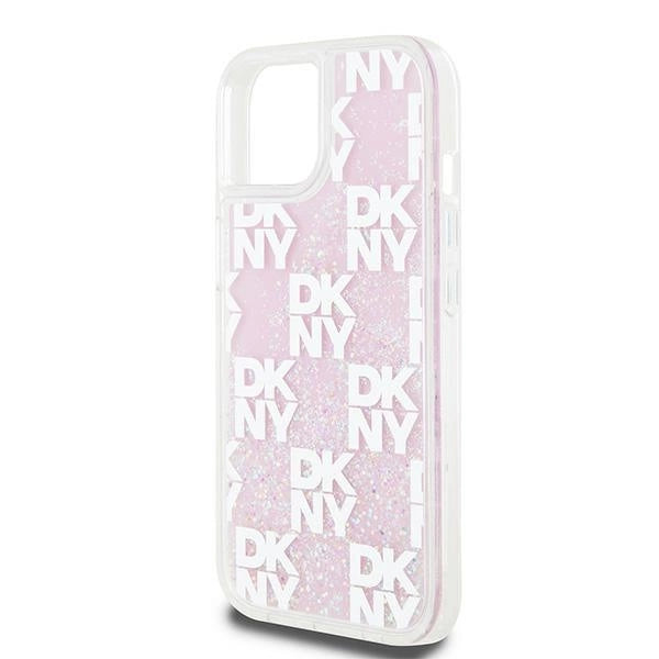 DKNY Liquid Glitter Multilogo case for iPhone 15 / 14 / 13 - pink_5
