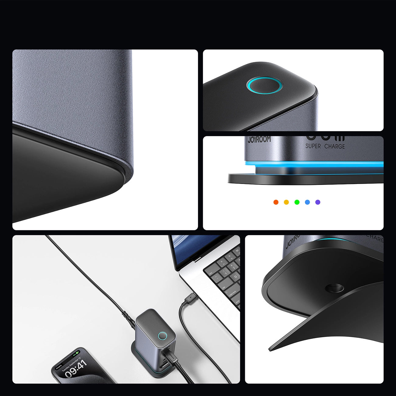 Joyroom JR-TCM02 multi-port GaN charger 65W EU 4x USB-C 2x USB-A - dark gray_10