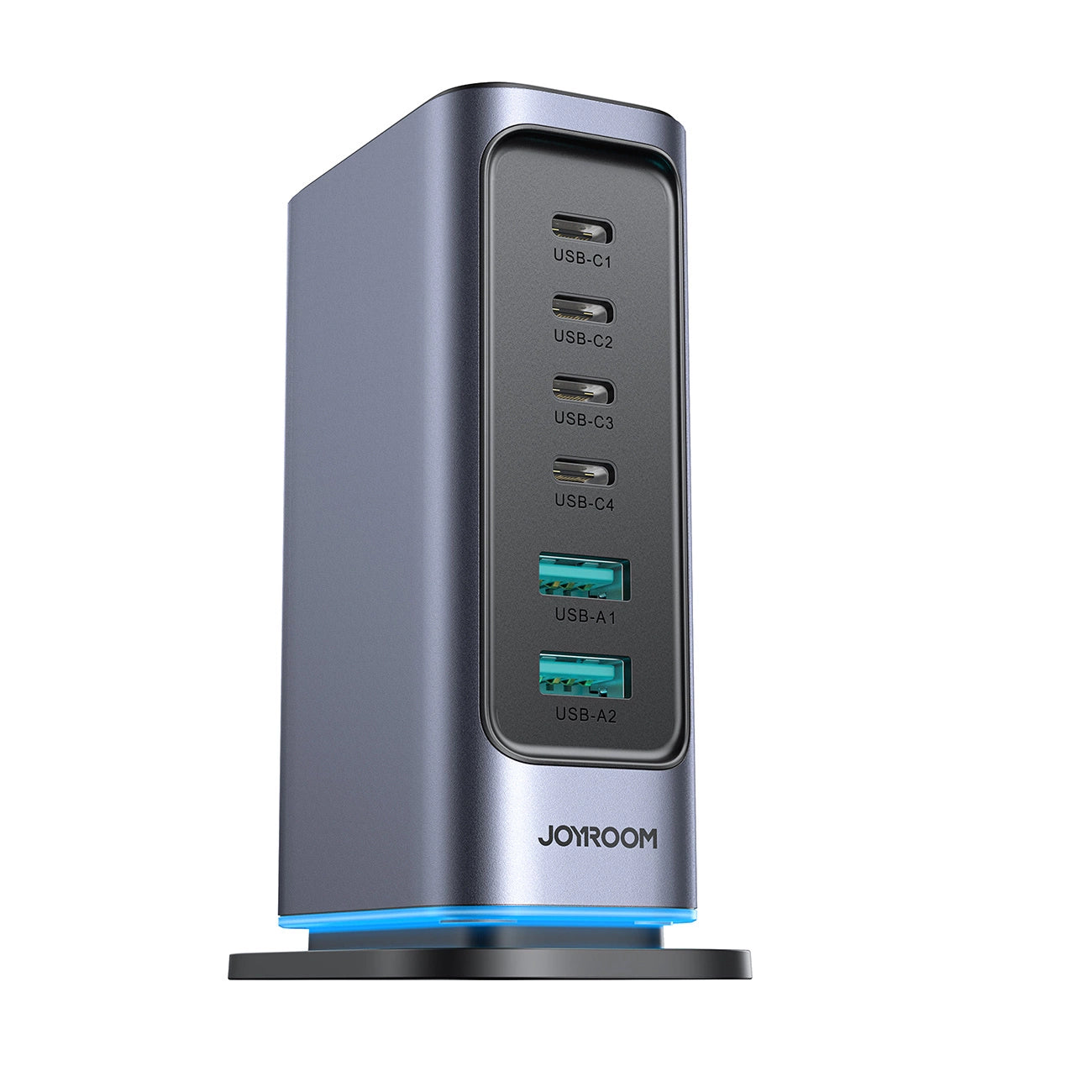 Joyroom JR-TCM02 multi-port GaN charger 65W EU 4x USB-C 2x USB-A - dark gray_2