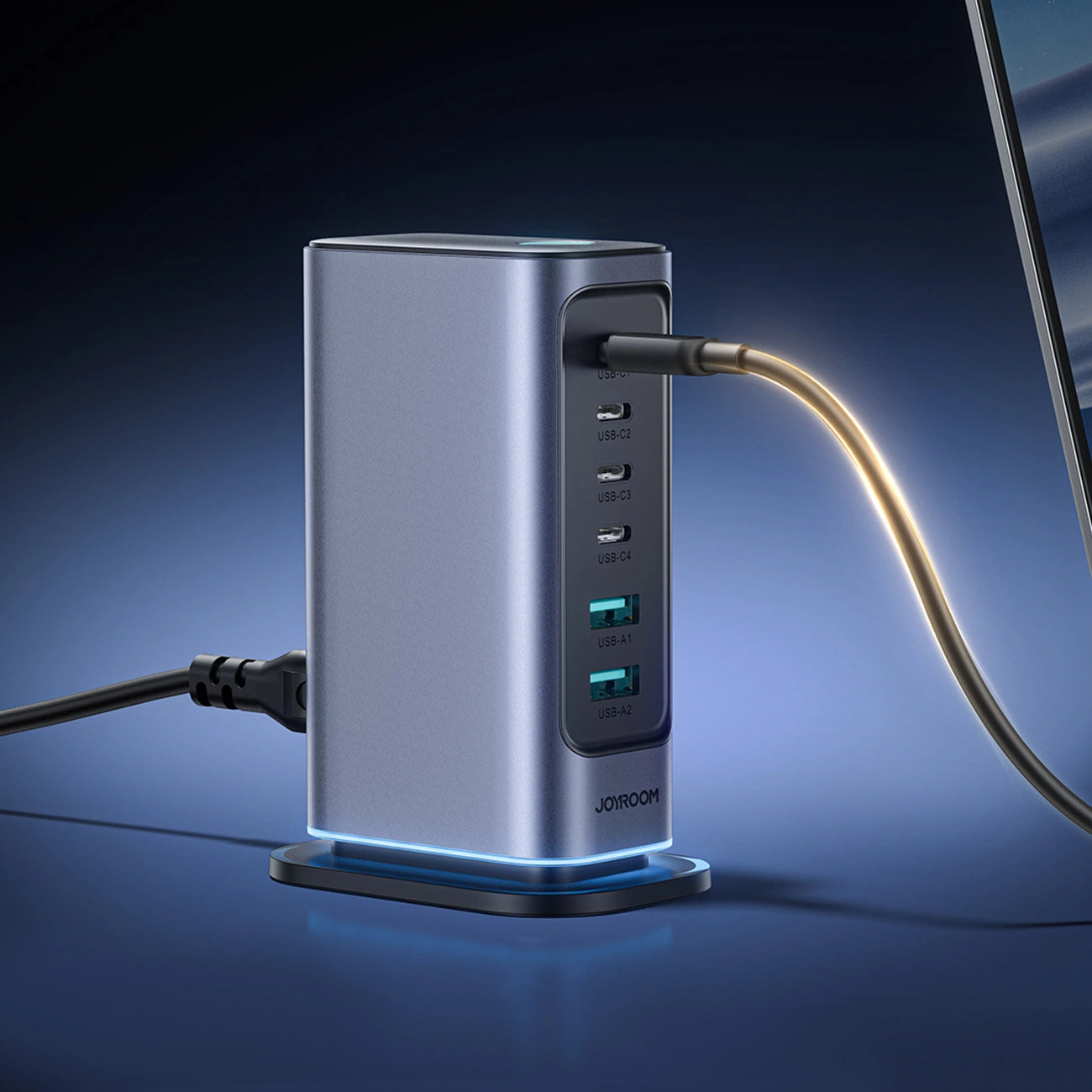 Joyroom JR-TCM02 multi-port GaN charger 65W EU 4x USB-C 2x USB-A - dark gray_7