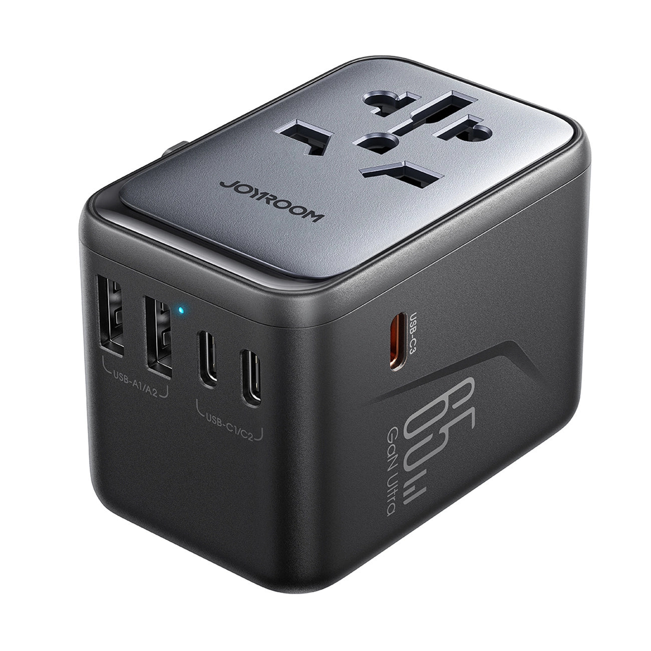 Joyroom JR-TCW02 65W Travel Adapter Universal EU / US / JP / AU / UK / CN - Black_0