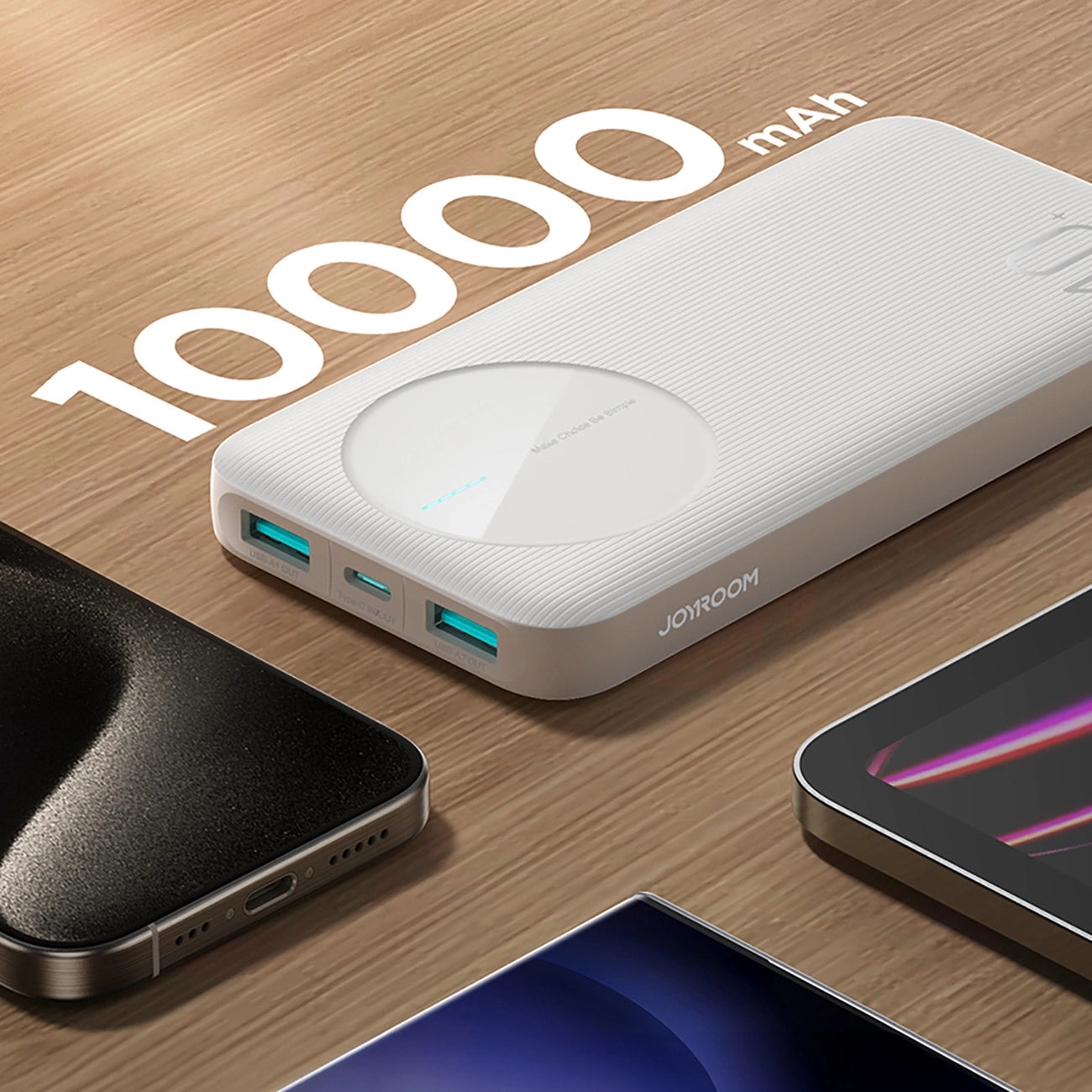 Powerbank Joyroom JR-PBF12 10000mAh 2.4A 2x USB-A 1x USB-C - white_9