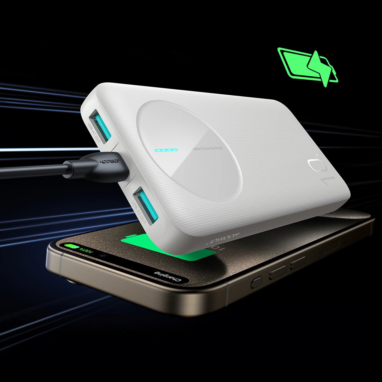 Powerbank Joyroom JR-PBF12 10000mAh 2.4A 2x USB-A 1x USB-C - white_10