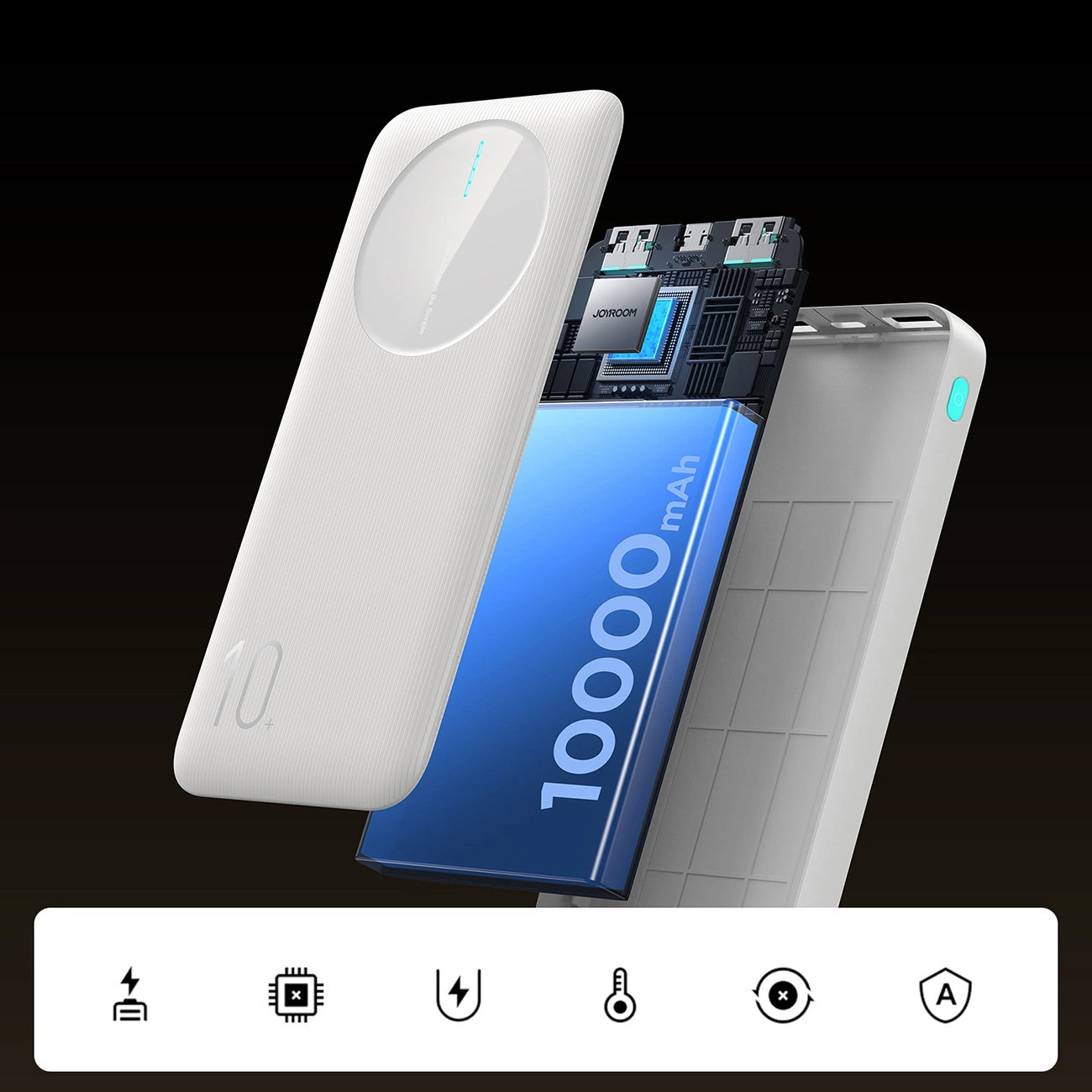 Powerbank Joyroom JR-PBF12 10000mAh 2.4A 2x USB-A 1x USB-C - white_11
