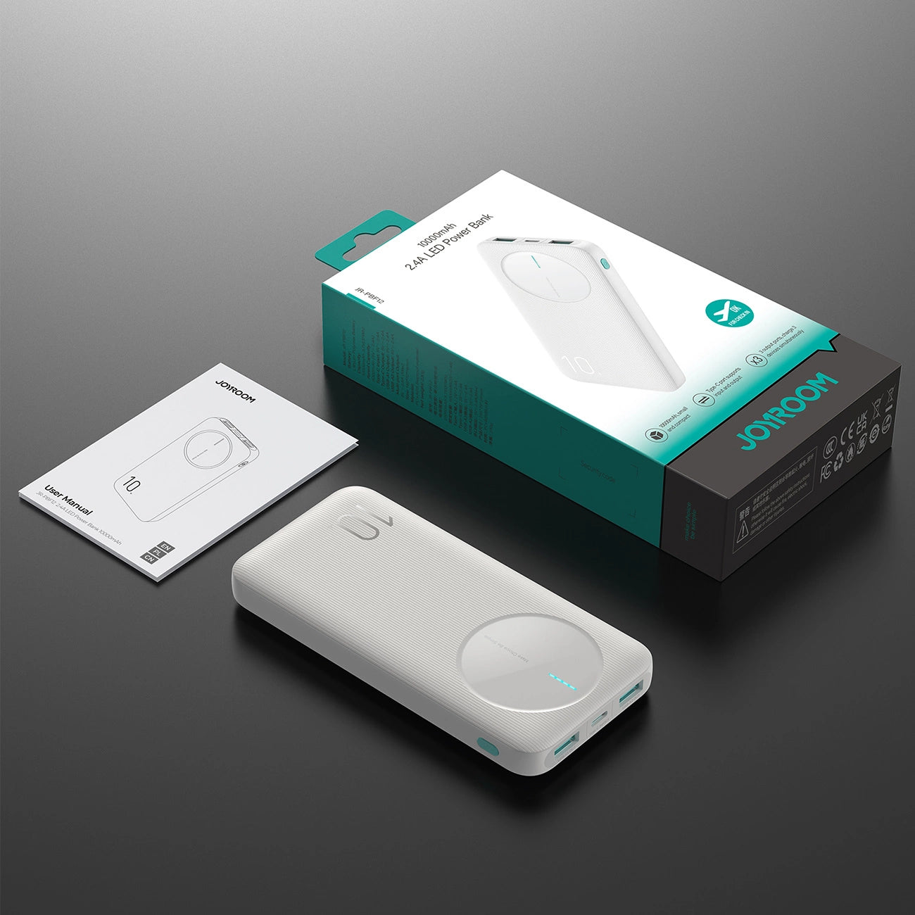 Powerbank Joyroom JR-PBF12 10000mAh 2.4A 2x USB-A 1x USB-C - white_14