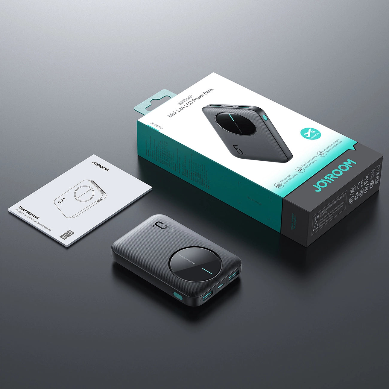 Joyroom Powerbank JR-PBF13; 2.4A LED, 5000mAh (black)_20
