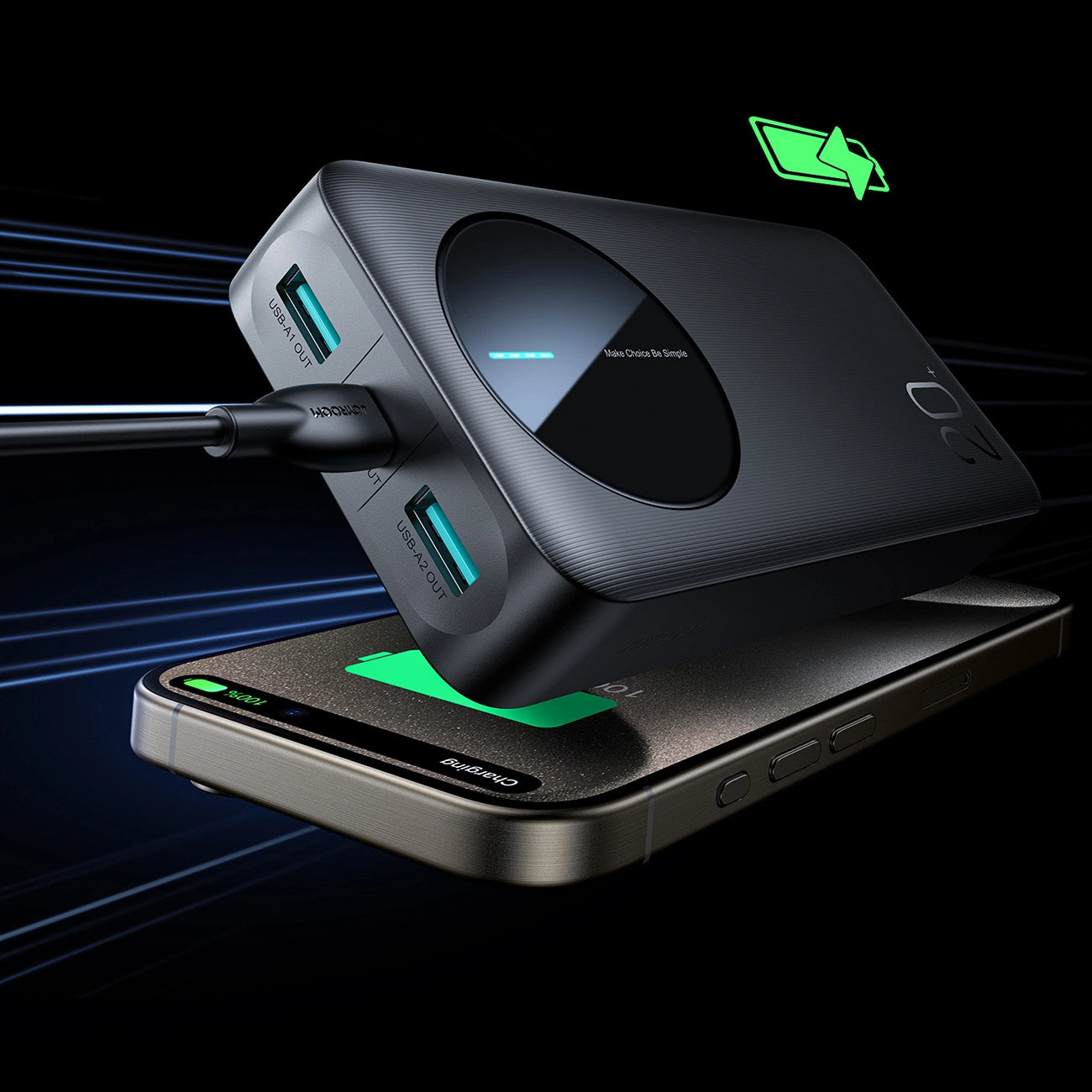 Joyroom Powerbank JR-PBF14 2.4A LED; 20000mAh (black)_16