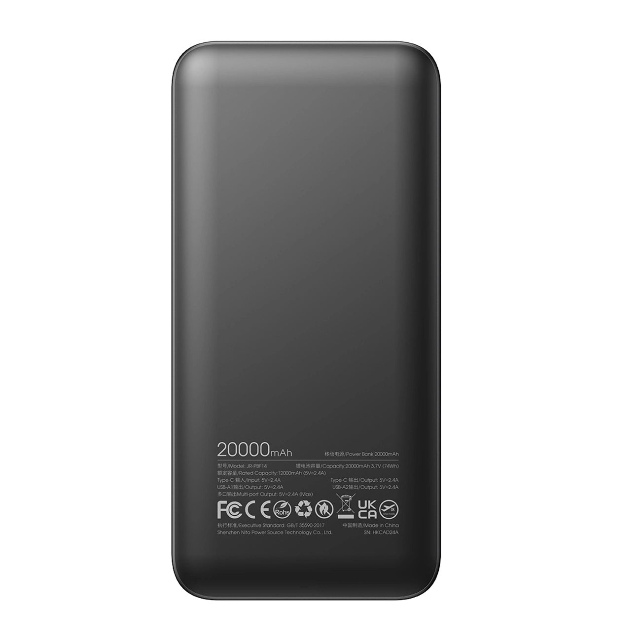 Joyroom Powerbank JR-PBF14 2.4A LED; 20000mAh (black)_2