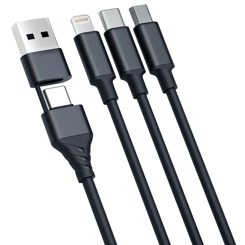 3mk Hyper Cable 3in1 USB-A - USB-C / USB-C - micro USB - Lightning 1.5m - black_1