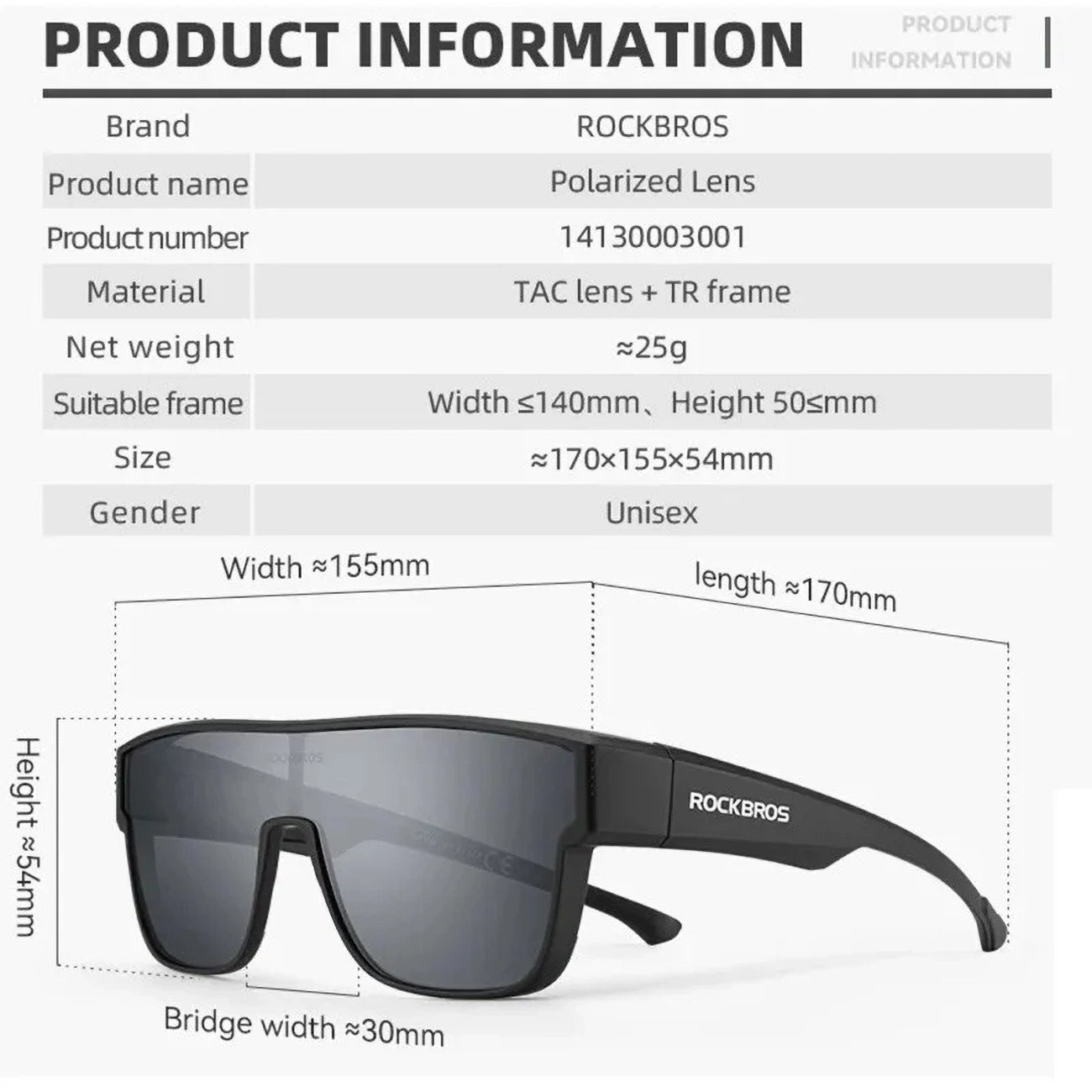 Rockbros SP304 Polarized Cycling Glasses - Black_3