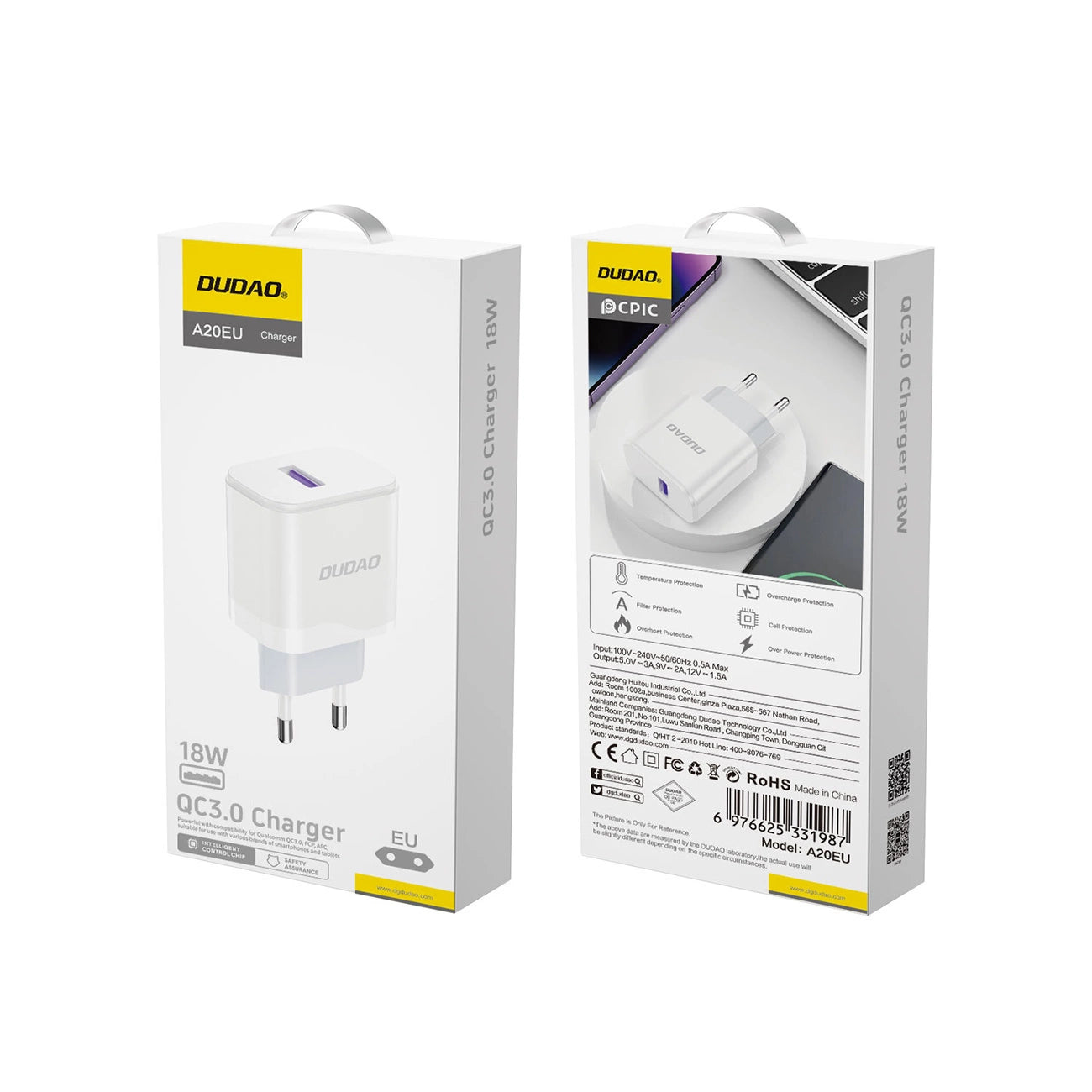 Dudao A20EU USB-A 18W network charger - white_6
